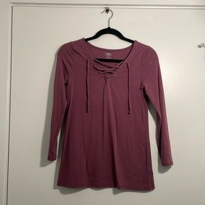 Purple long sleeve blouse